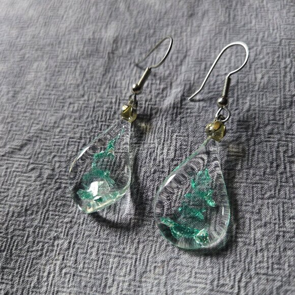 Vintage Hand-Blown Glass Earrings - Picture 2 of 4